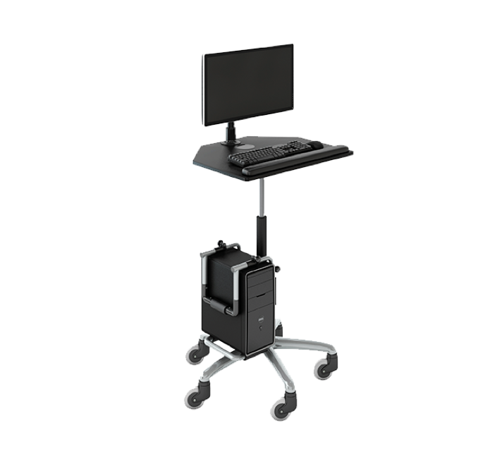 Workstation on Wheels with CPU Holder